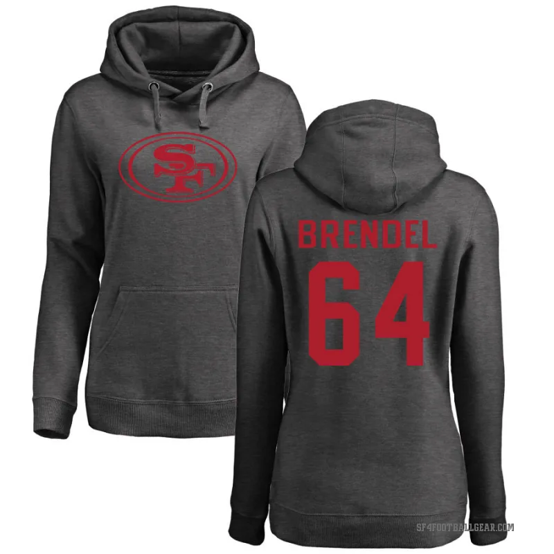 Jake Brendel Women's San Francisco 49ers Pro Line by Branded Ash One Color Pullover Hoodie