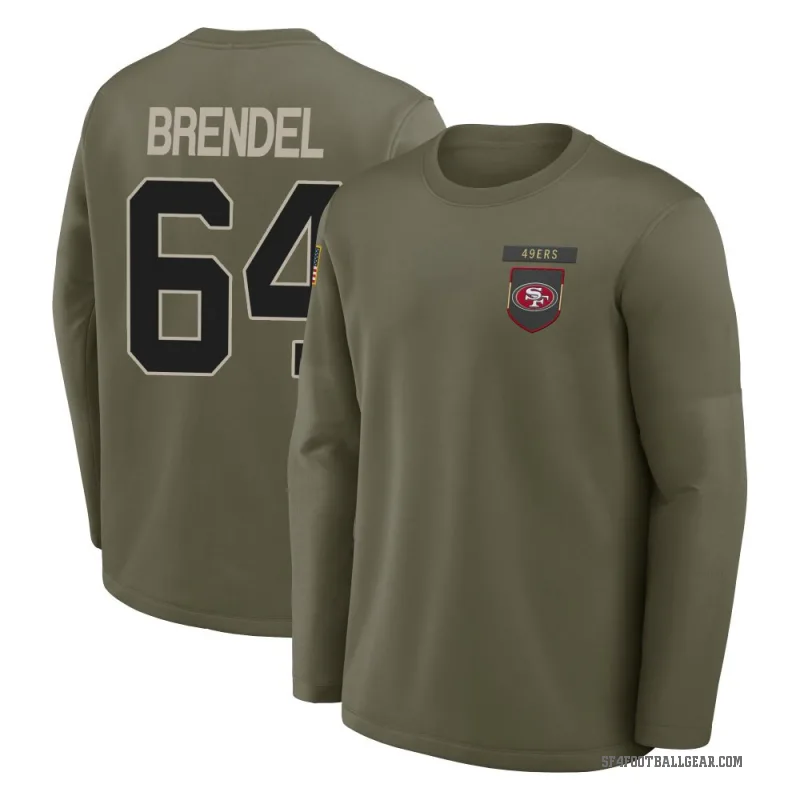 Jake Brendel Youth Olive San Francisco 49ers 2025 Salute to Service Sideline Coaches Long Sleeve T-Shirt