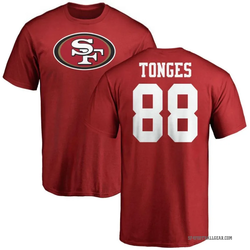 Jake Tonges Men's Red San Francisco 49ers Logo T-Shirt -