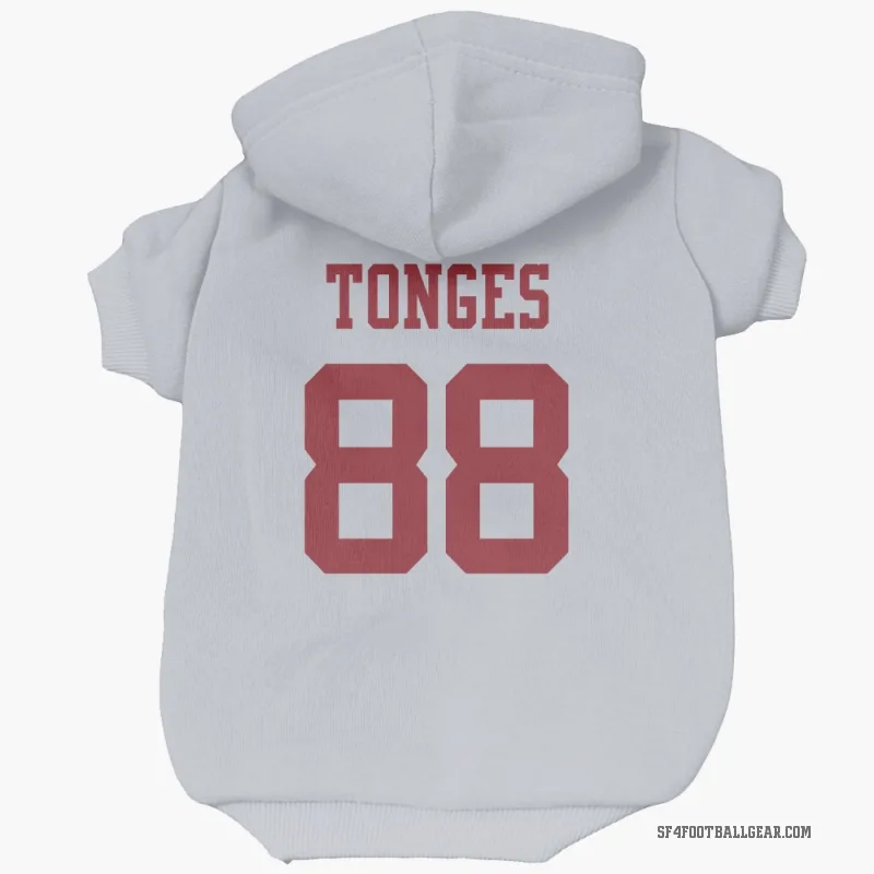 Jake Tonges  White San Francisco 49ers  Cat & Dog Pet Hoodie
