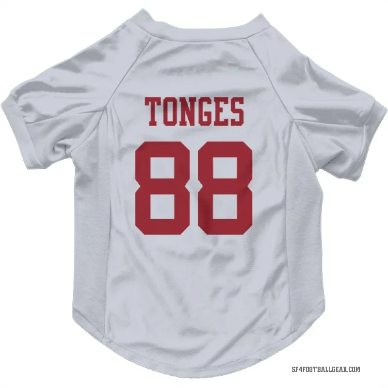 Jake Tonges  White San Francisco 49ers  Cat & Dog Pet Jersey