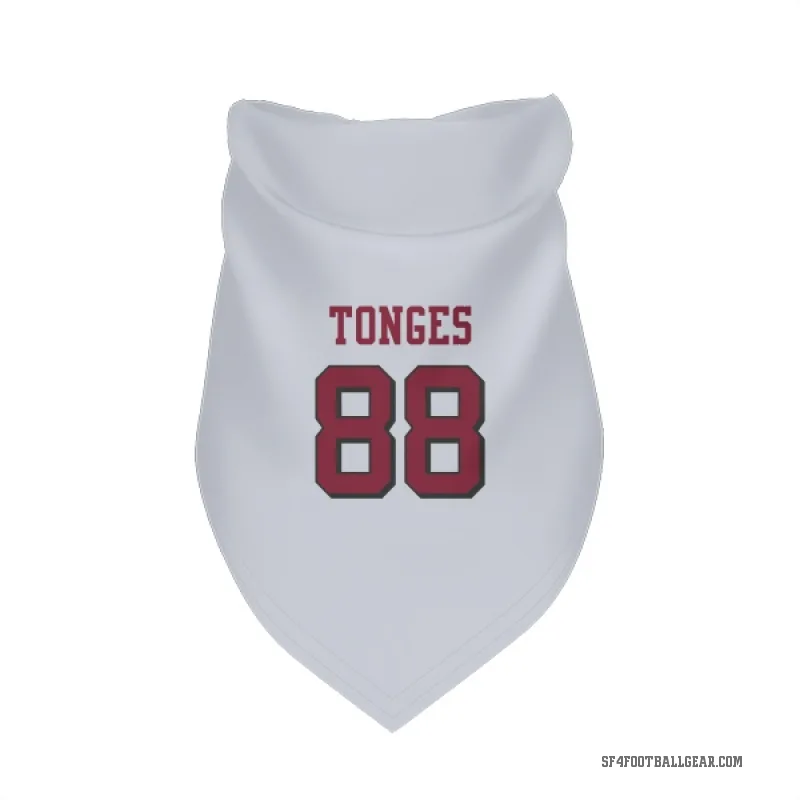 Jake Tonges  White San Francisco 49ers  Rush Cat & Dog Pet Bandana
