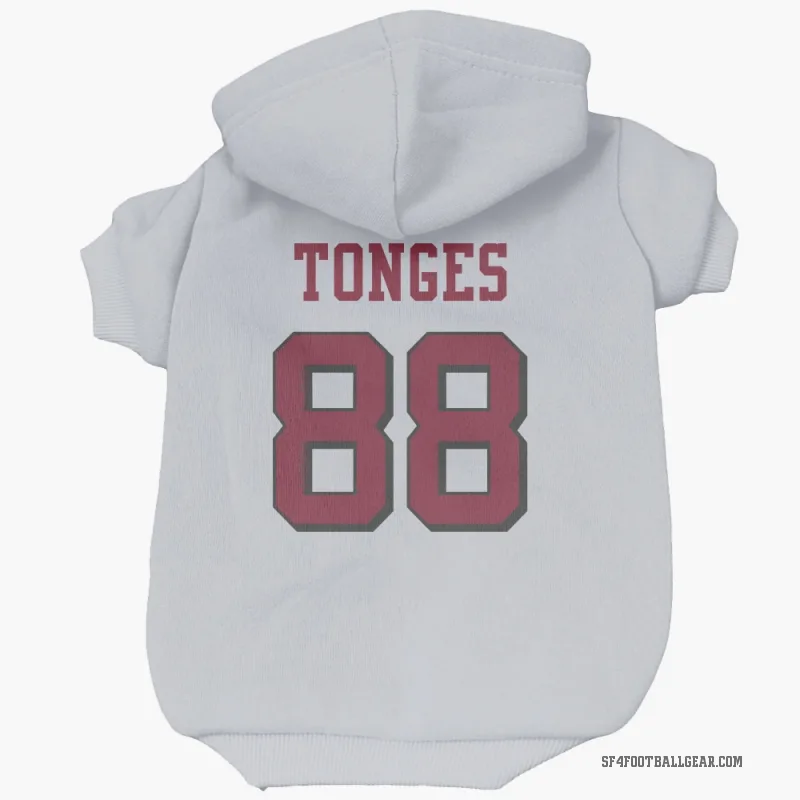 Jake Tonges  White San Francisco 49ers  Rush Cat & Dog Pet Hoodie