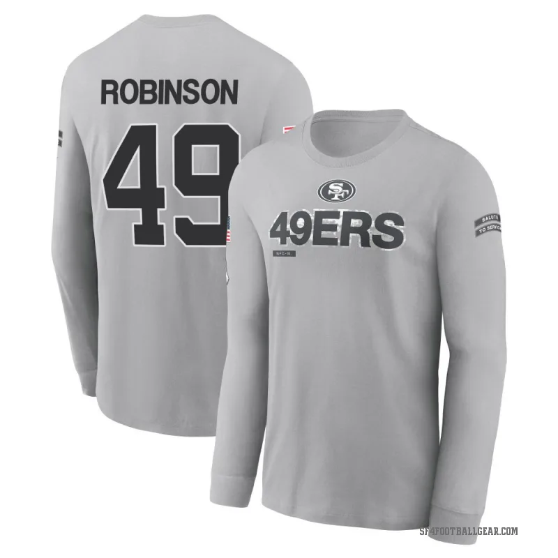 Jakob Robinson Men's Gray San Francisco 49ers 2024 Salute to Service Long Sleeve T-Shirt