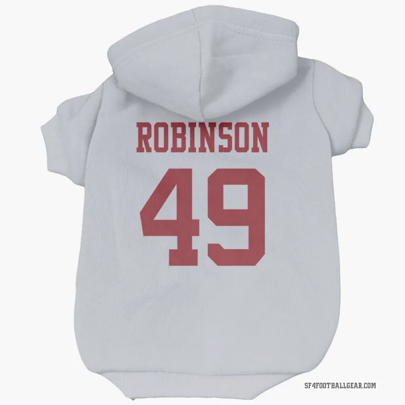 Jakob Robinson  White San Francisco 49ers  Cat & Dog Pet Hoodie