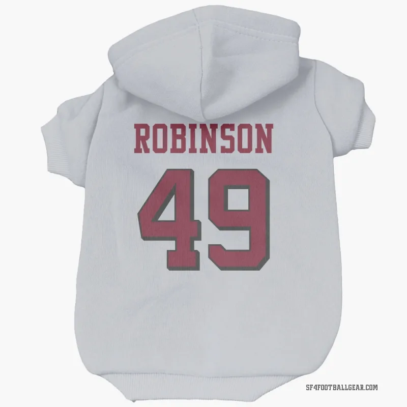 Jakob Robinson  White San Francisco 49ers  Rush Cat & Dog Pet Hoodie