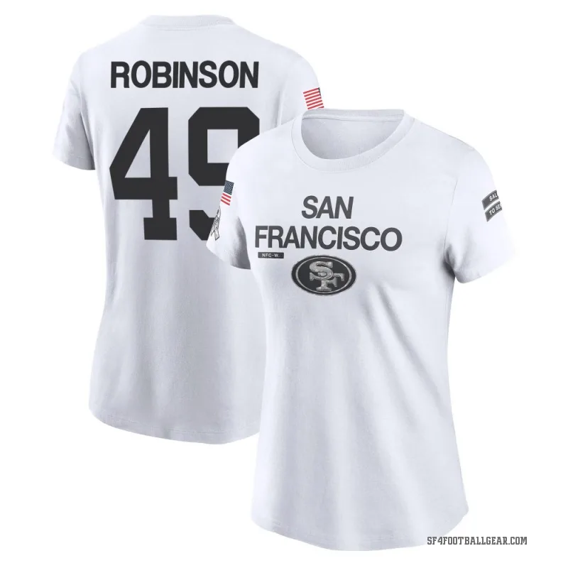 Jakob Robinson Women's White San Francisco 49ers 2024 Salute to Service Performance T-Shirt