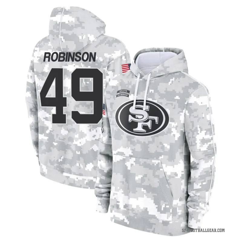 Jakob Robinson Youth Camo San Francisco 49ers Arctic 2024 Salute to Service Club Fleece Pullover Hoodie