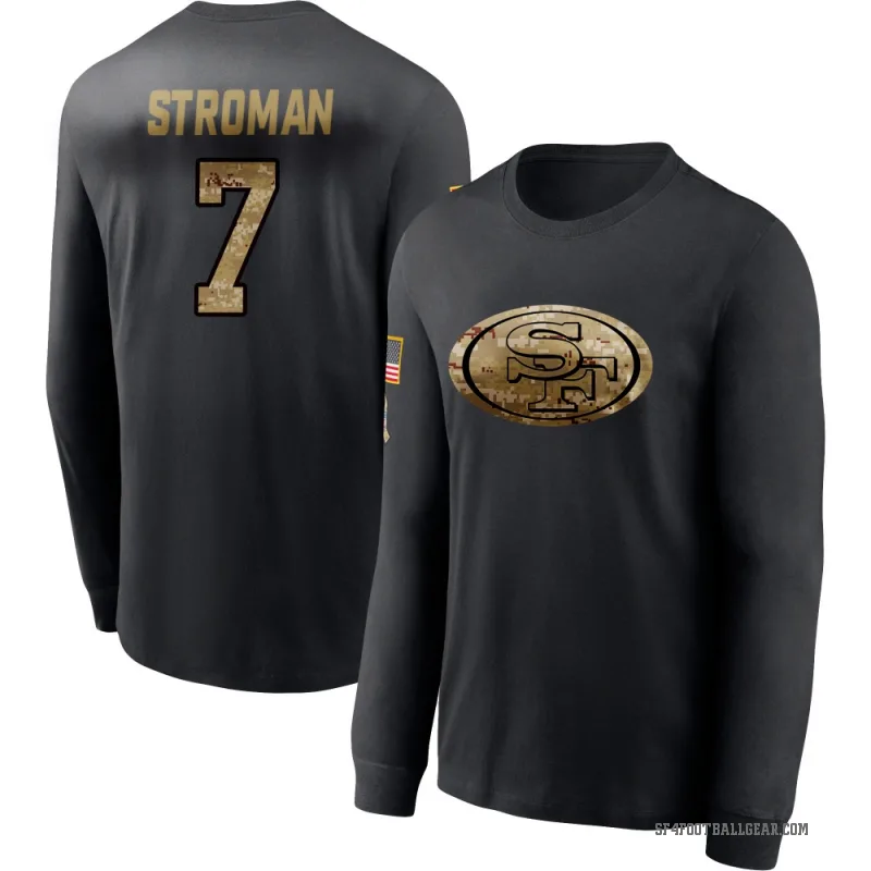 Jalen Stroman Men's Black San Francisco 49ers 2020 Salute To Service Sideline Performance Long Sleeve T-Shirt