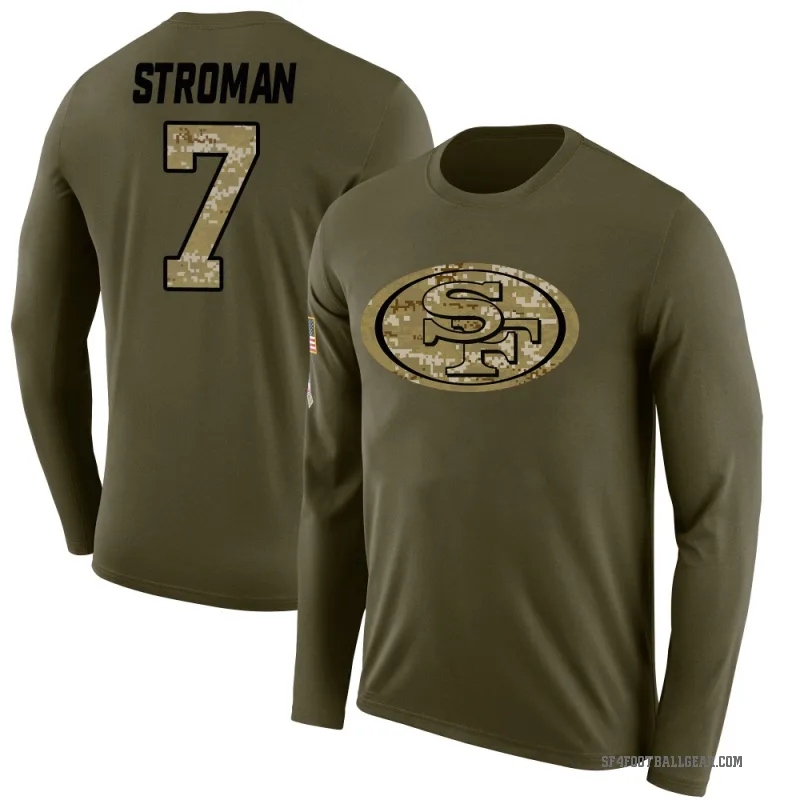 Jalen Stroman Men's Olive San Francisco 49ers Salute to Service Sideline Long Sleeve T-Shirt