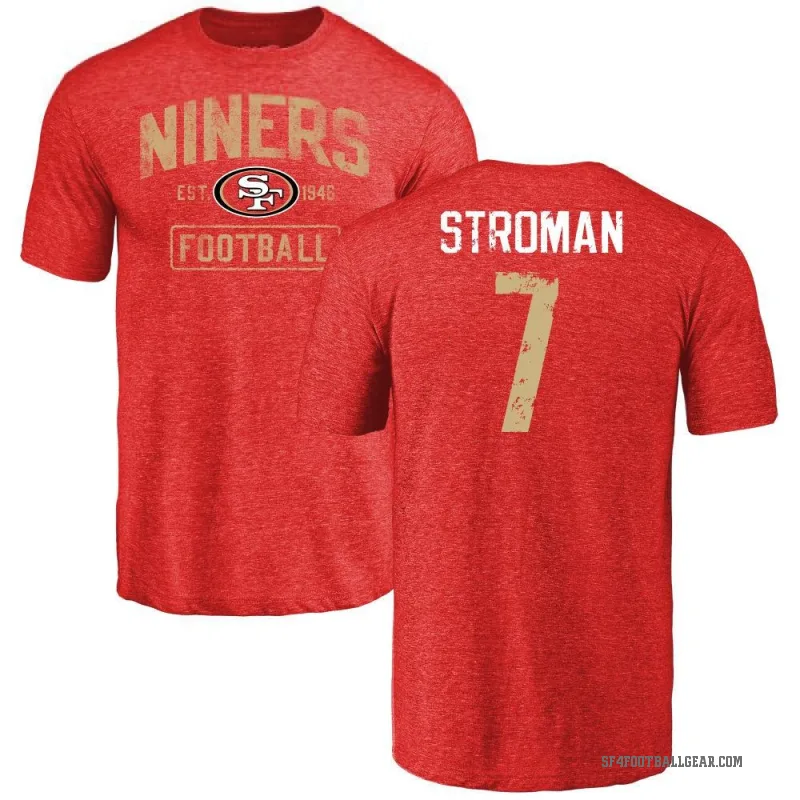 Jalen Stroman Men's Red San Francisco 49ers Distressed T-Shirt -