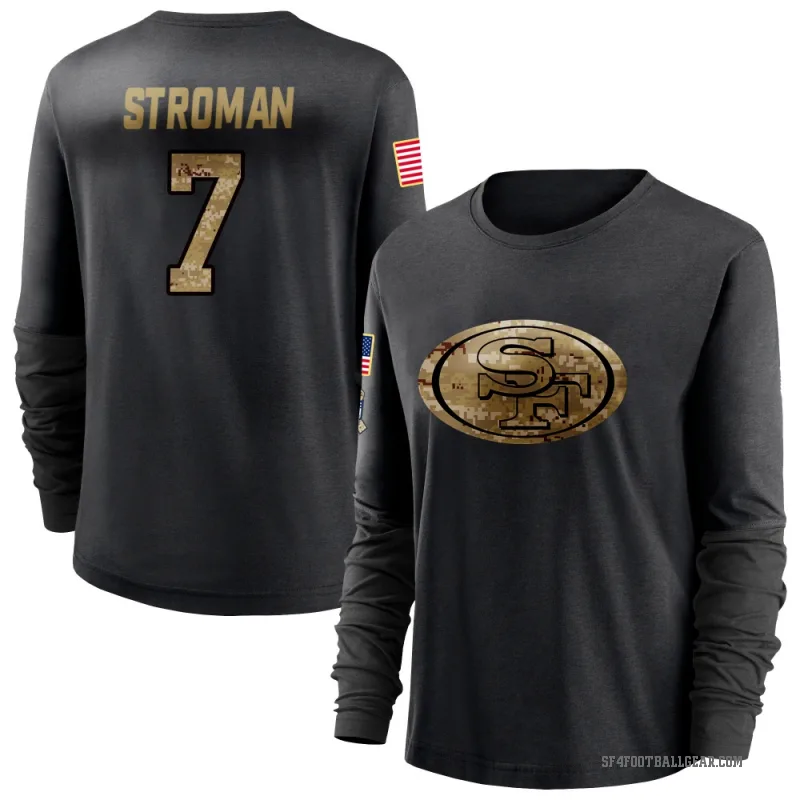 Jalen Stroman Women's Black San Francisco 49ers 2020 Salute To Service Sideline Performance Long Sleeve T-Shirt