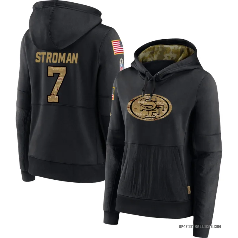 Jalen Stroman Women's Black San Francisco 49ers 2020 Salute to Service Sideline Performance Pullover Hoodie