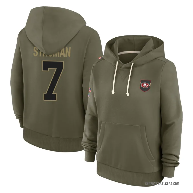 Jalen Stroman Women's Olive San Francisco 49ers 2025 Salute to Service Hoodie