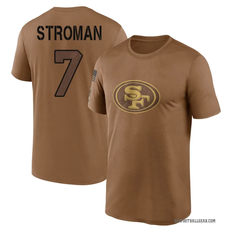 Jalen Stroman Youth Brown San Francisco 49ers 2023 Salute To Service Performance T-Shirt