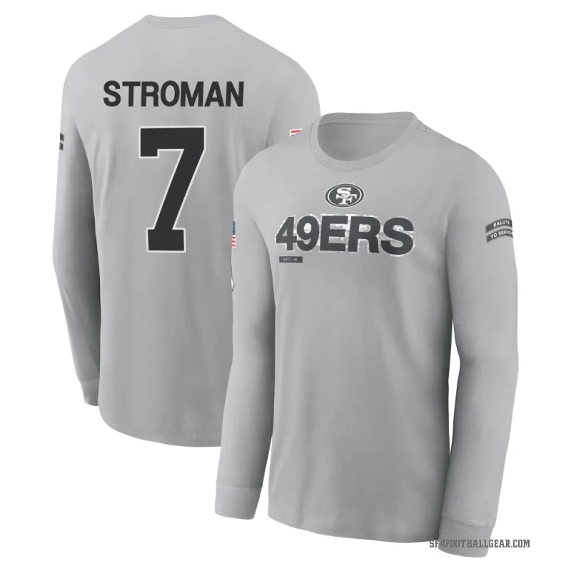 Jalen Stroman Youth Gray San Francisco 49ers 2024 Salute to Service Long Sleeve T-Shirt