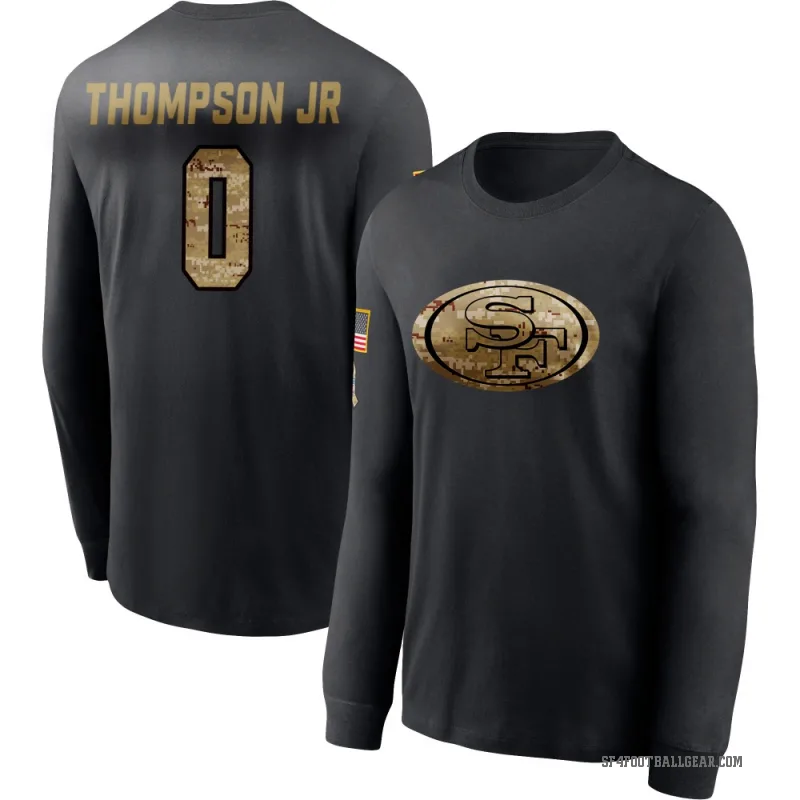 James Thompson Jr. Men's Black San Francisco 49ers 2020 Salute To Service Sideline Performance Long Sleeve T-Shirt