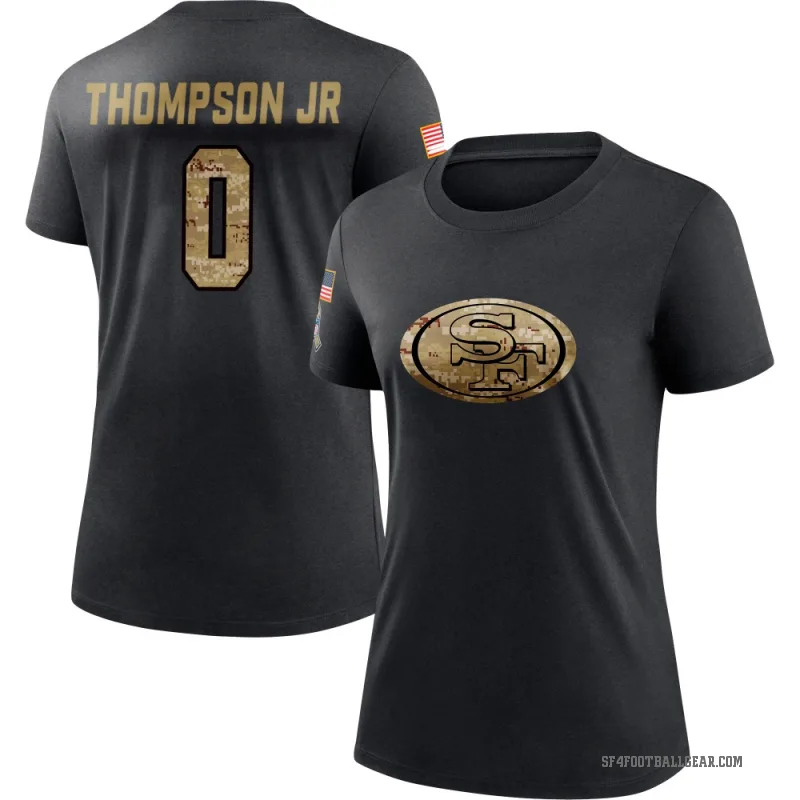 James Thompson Jr. Women's Black San Francisco 49ers 2020 Salute To Service Performance T-Shirt