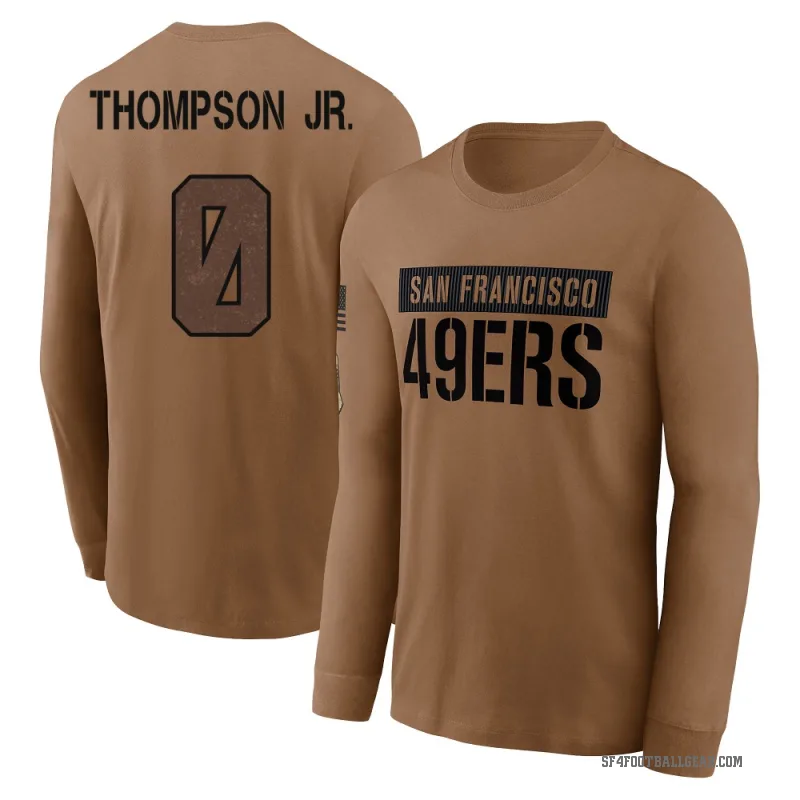 James Thompson Jr. Youth Brown San Francisco 49ers 2023 Salute To Service Long Sleeve T-Shirt