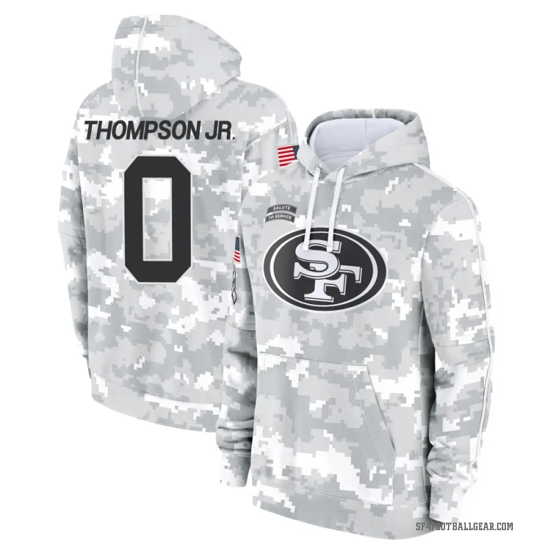 James Thompson Jr. Youth Camo San Francisco 49ers Arctic 2024 Salute to Service Club Fleece Pullover Hoodie