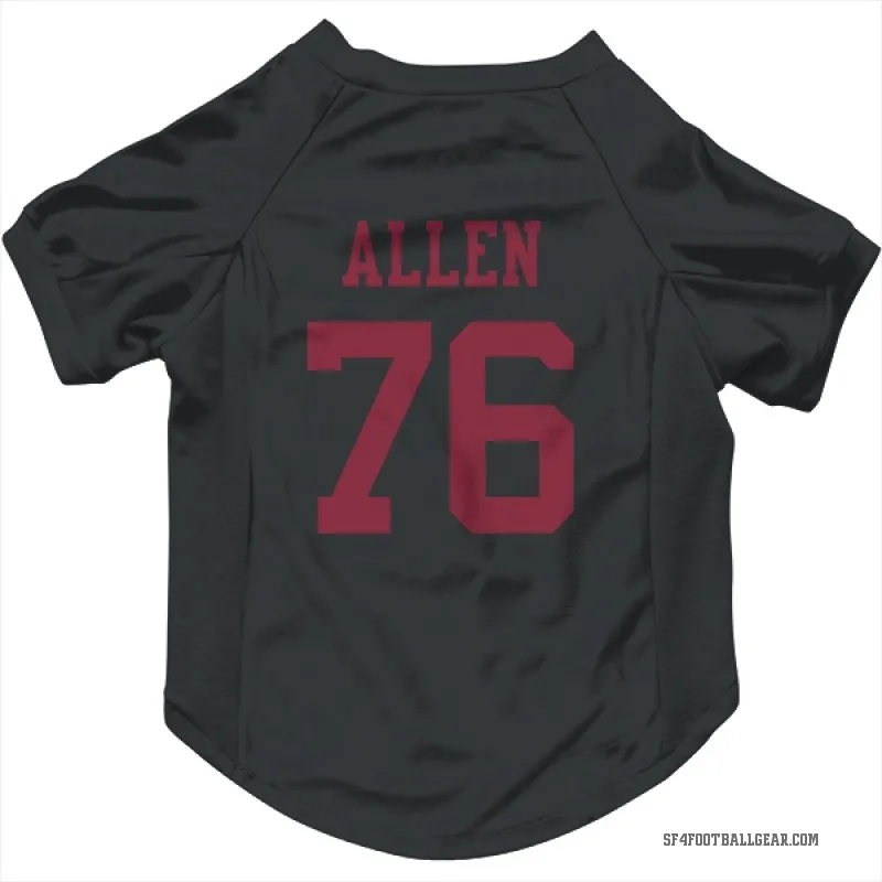 Jaylon Allen  Black San Francisco 49ers  Cat & Dog Pet Jersey
