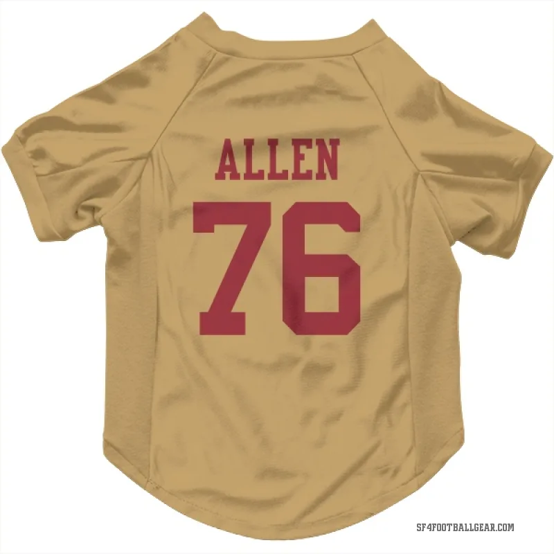 Jaylon Allen  Gold San Francisco 49ers  Cat & Dog Pet Jersey