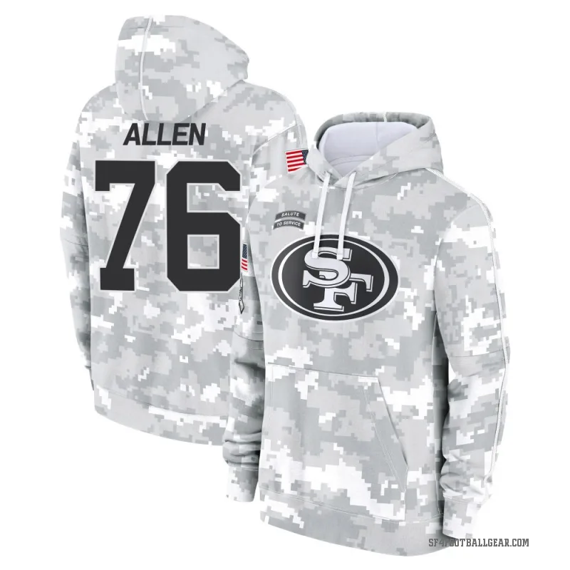 Jaylon Allen Men's Camo San Francisco 49ers Arctic 2024 Salute to Service Club Fleece Pullover Hoodie