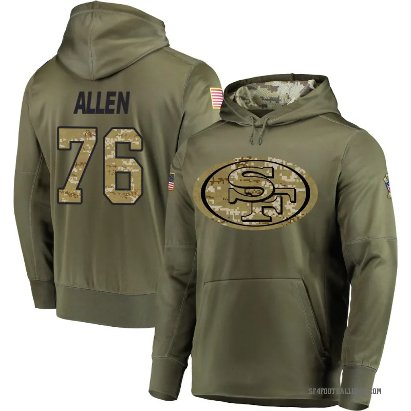 Jaylon Allen Men's Olive San Francisco 49ers Salute to Service Pullover Hoodie