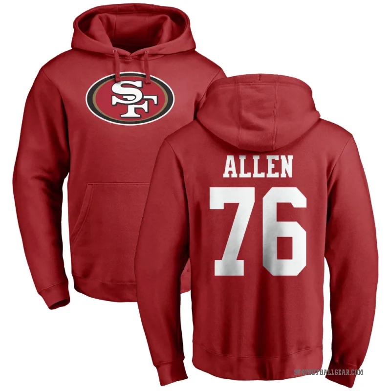 Jaylon Allen Men's Red San Francisco 49ers Pro Line Logo Pullover Hoodie