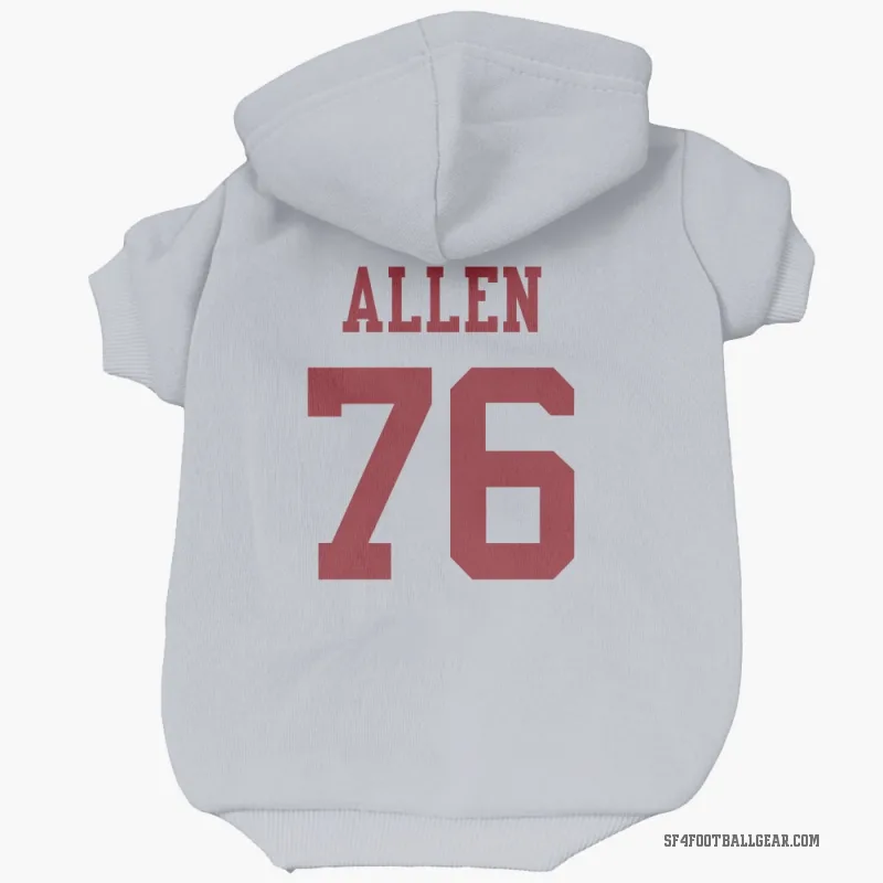 Jaylon Allen  White San Francisco 49ers  Cat & Dog Pet Hoodie