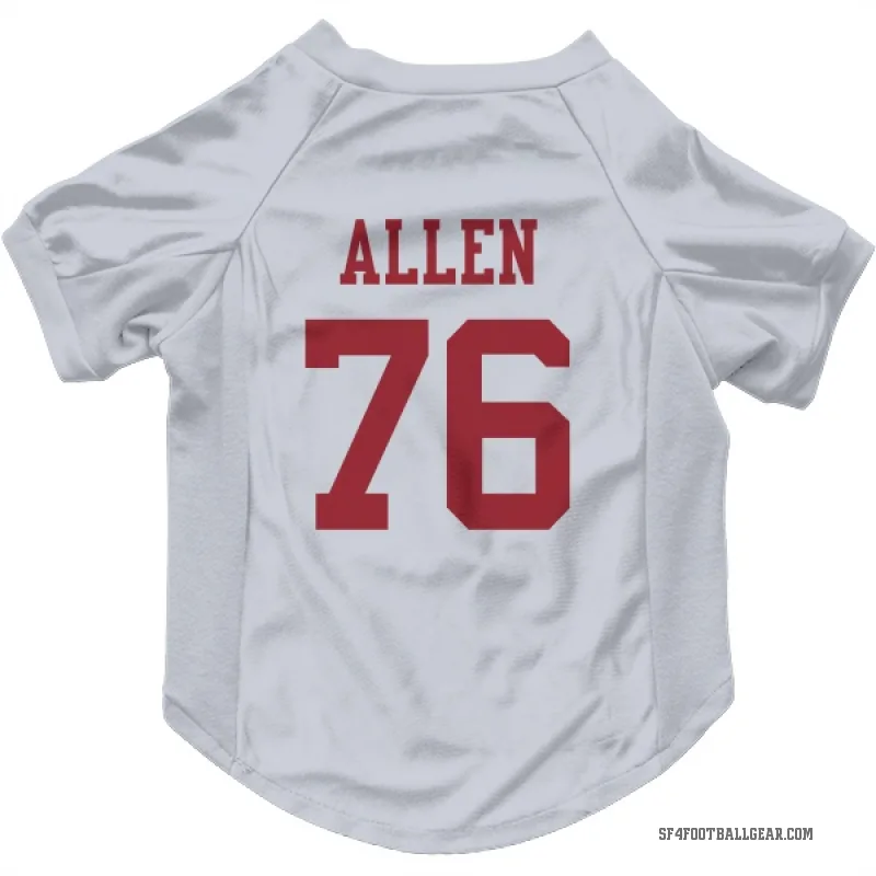 Jaylon Allen  White San Francisco 49ers  Cat & Dog Pet Jersey