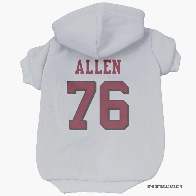 Jaylon Allen  White San Francisco 49ers  Rush Cat & Dog Pet Hoodie
