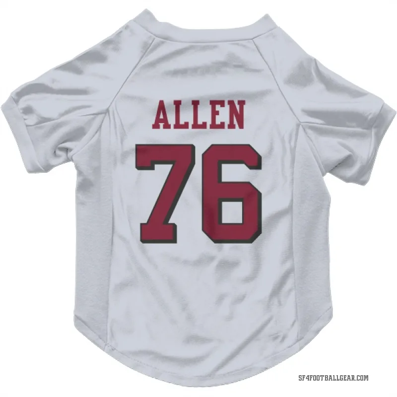 Jaylon Allen  White San Francisco 49ers  Rush Cat & Dog Pet Jersey