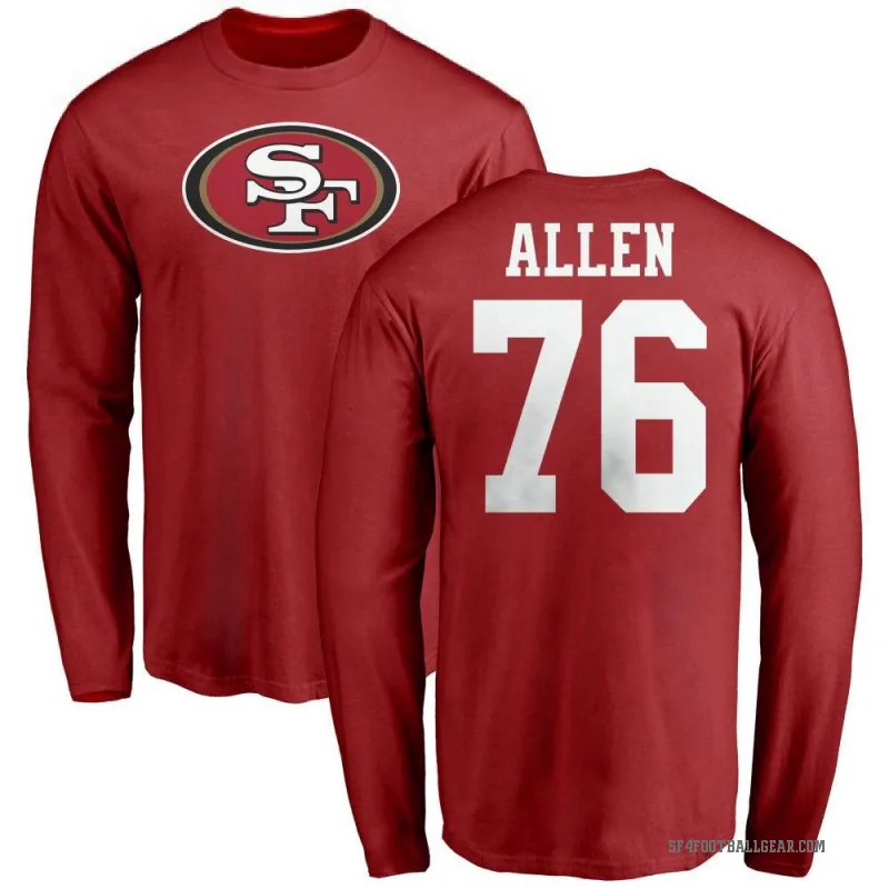 Jaylon Allen Youth Red San Francisco 49ers Logo Long Sleeve T-Shirt -