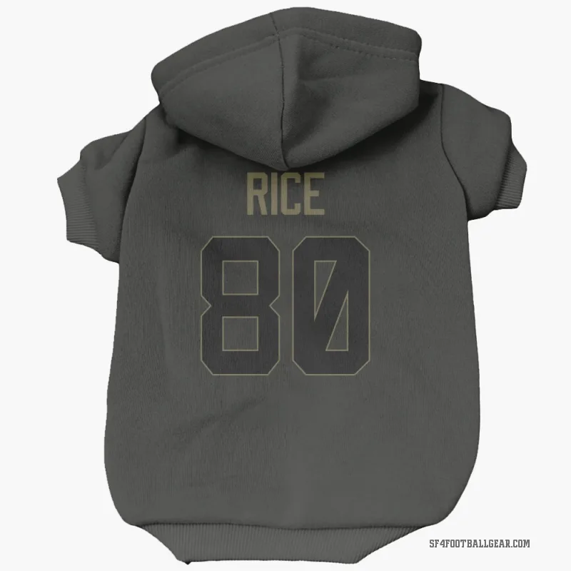 Jerry Rice  Black San Francisco 49ers  Service Cat & Dog Pet Hoodie