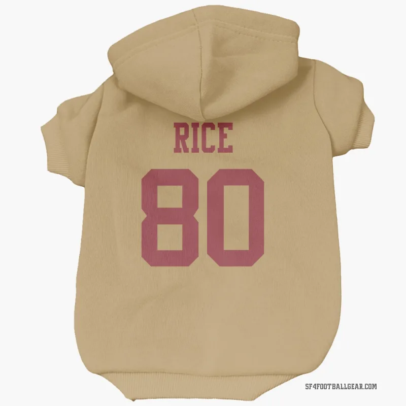 Jerry Rice  Gold San Francisco 49ers  Cat & Dog Pet Hoodie