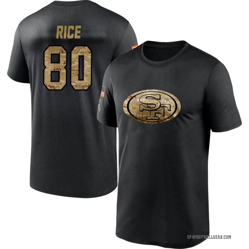 Jerry Rice Men's Black San Francisco 49ers 2020 Salute To Service Performance T-Shirt