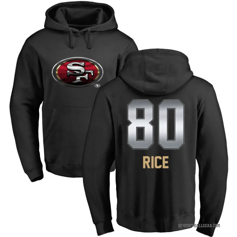 Jerry Rice Men's Black San Francisco 49ers Midnight Mascot Pullover Hoodie