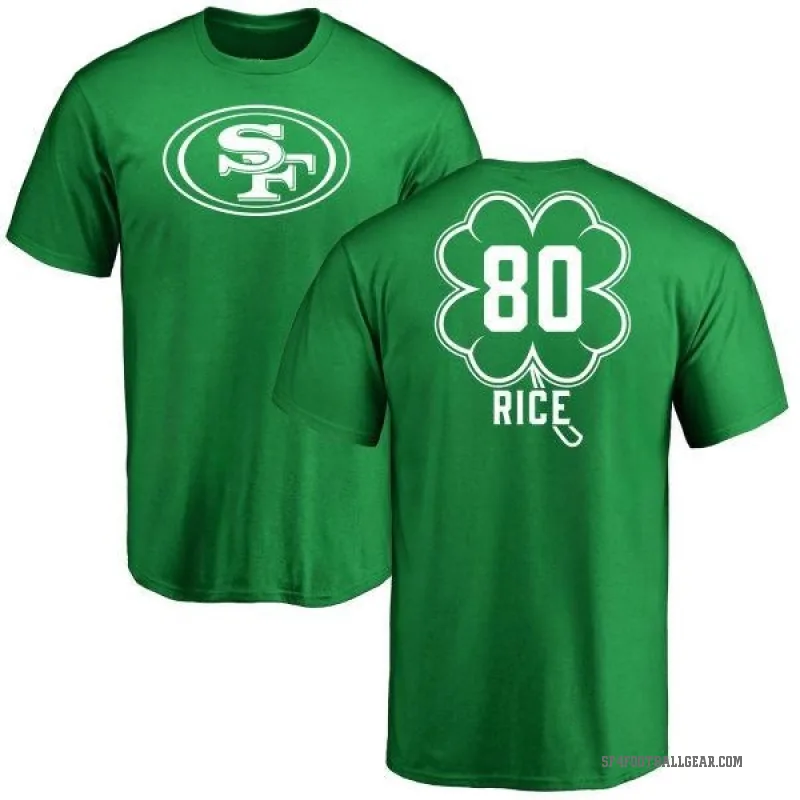 Jerry Rice Men's Green San Francisco 49ers St. Patrick's Day T-Shirt