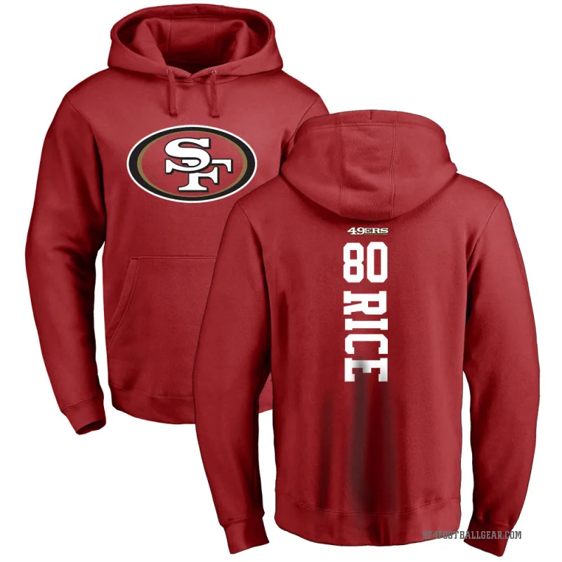 Jerry Rice Men's Red San Francisco 49ers Pro Line Backer Pullover Hoodie