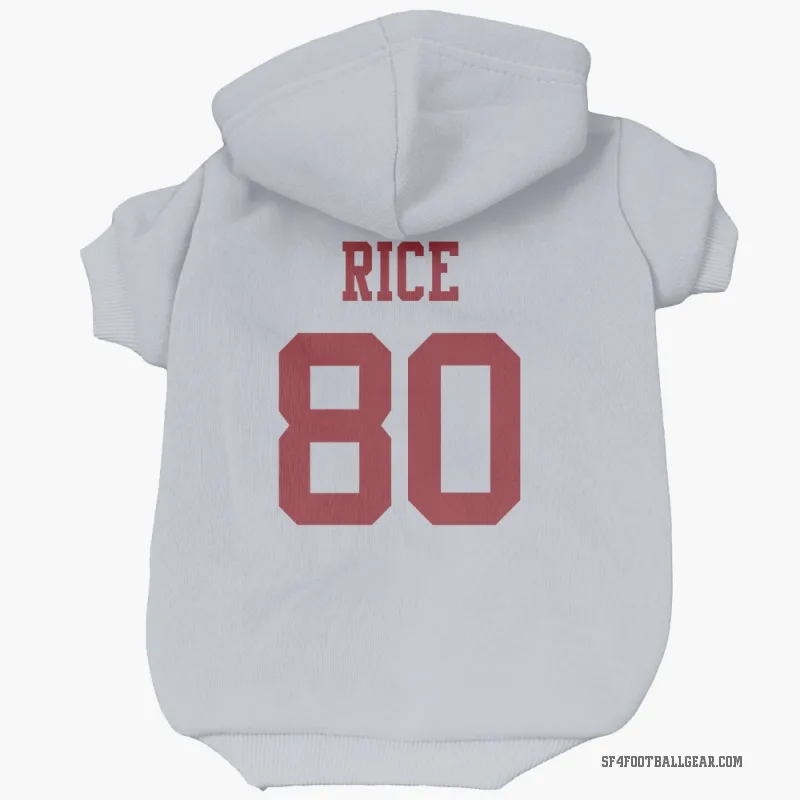 Jerry Rice  White San Francisco 49ers  Cat & Dog Pet Hoodie