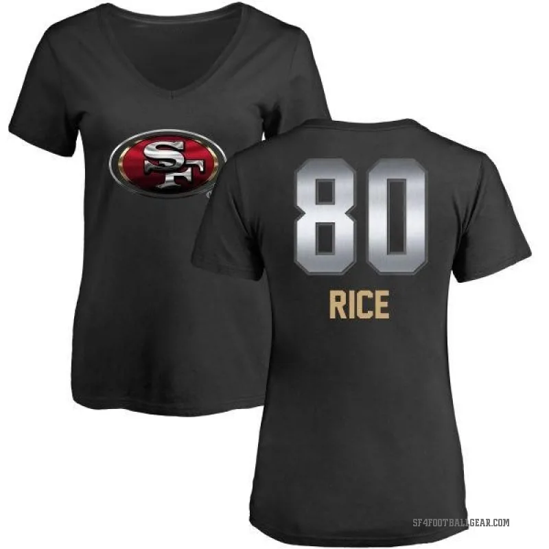 Jerry Rice Women's Black San Francisco 49ers Midnight Mascot T-Shirt -