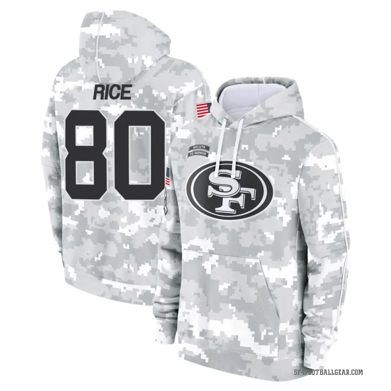 Jerry Rice Youth Camo San Francisco 49ers Arctic 2024 Salute to Service Club Fleece Pullover Hoodie