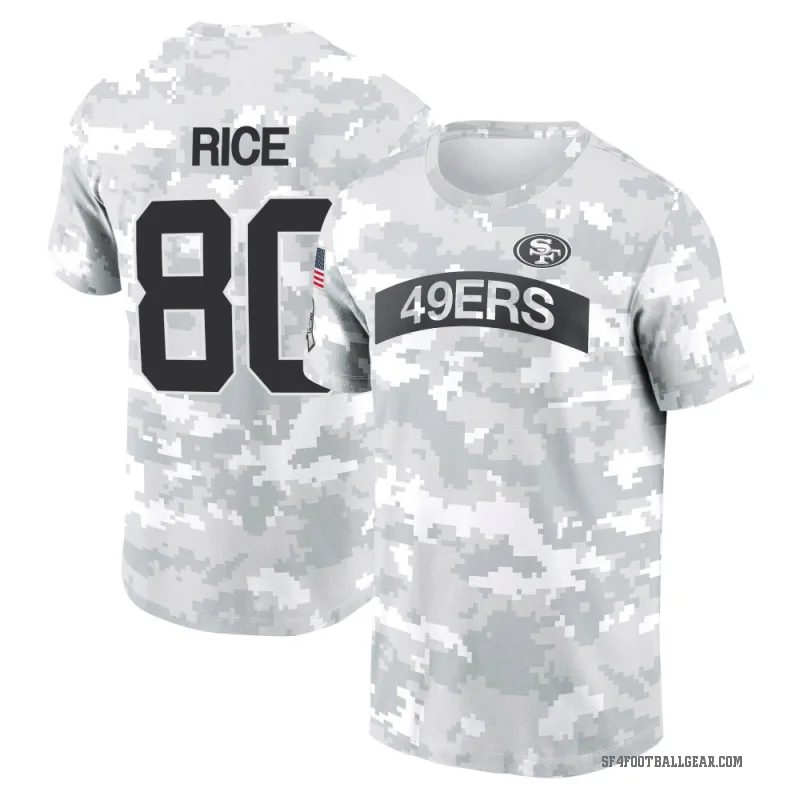 Jerry Rice Youth Camo San Francisco 49ers Arctic 2024 Salute to Service Performance T-Shirt