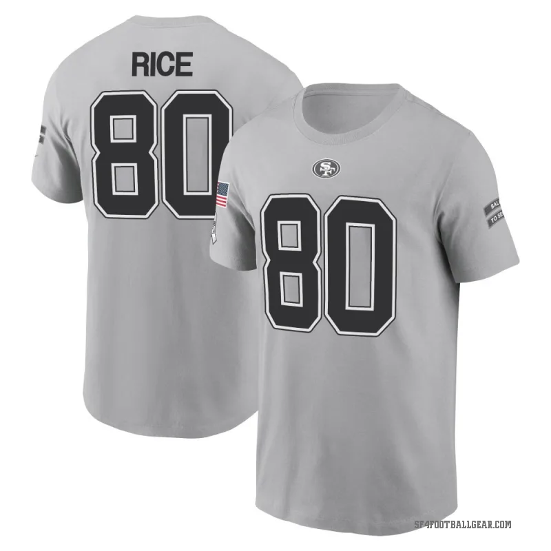 Jerry Rice Youth Gray San Francisco 49ers 2024 Salute to Service T-Shirt