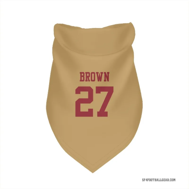 Ji'Ayir Brown  Gold San Francisco 49ers  Cat & Dog Pet Bandana