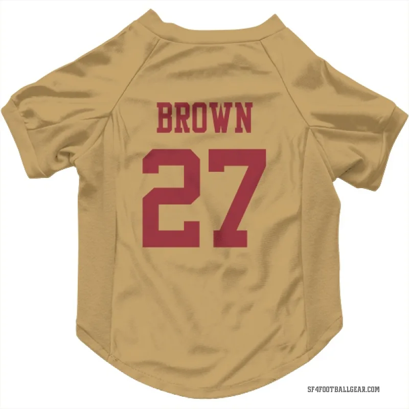 Ji'Ayir Brown  Gold San Francisco 49ers  Cat & Dog Pet Jersey