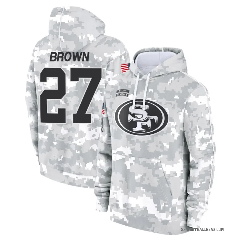 Ji'Ayir Brown Men's Brown San Francisco 49ers Arctic Camo 2024 Salute to Service Club Fleece Pullover Hoodie