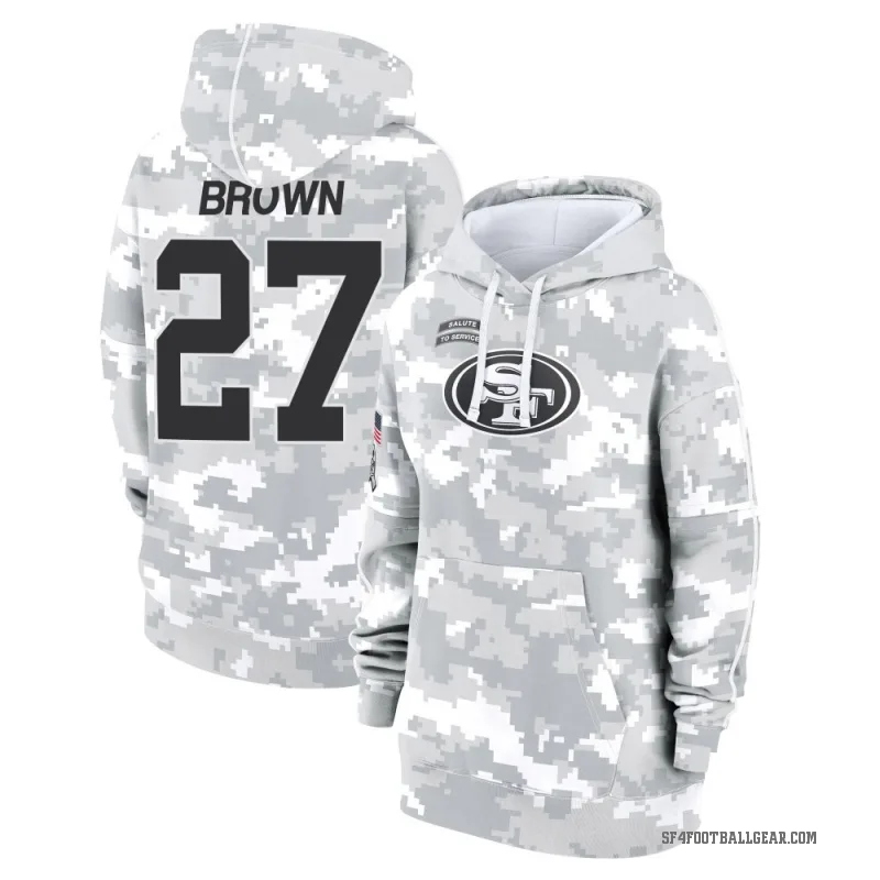 Ji'Ayir Brown Women's Brown San Francisco 49ers Arctic Camo 2024 Salute to Service Club Fleece Pullover Hoodie
