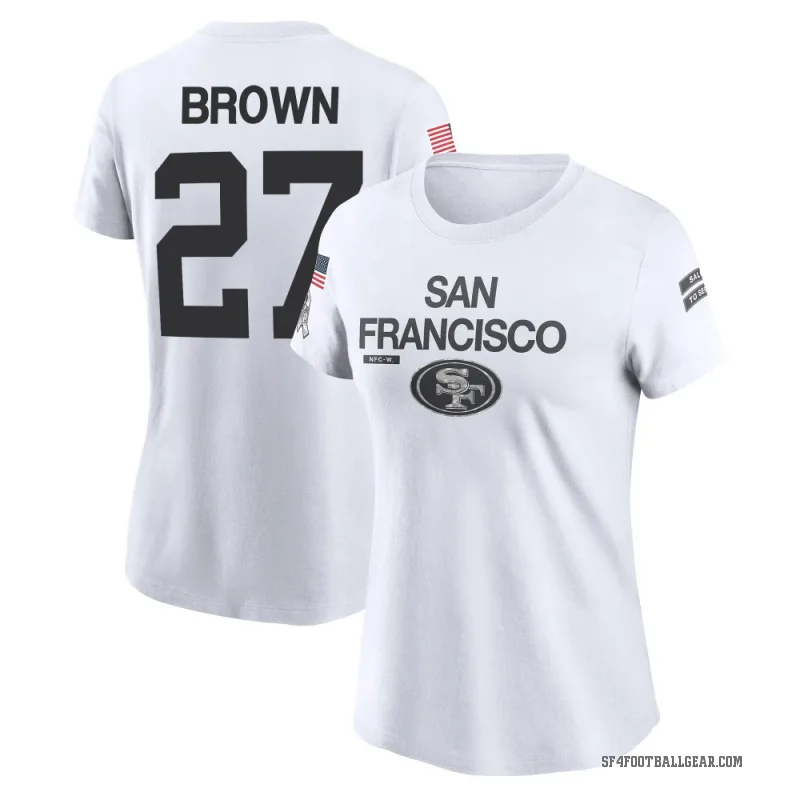 Ji'Ayir Brown Women's White San Francisco 49ers 2024 Salute to Service Performance T-Shirt